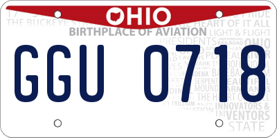 OH license plate GGU0718