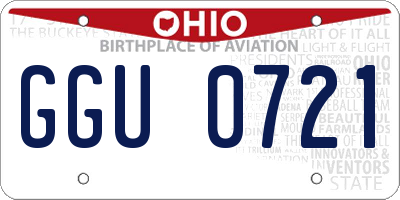 OH license plate GGU0721