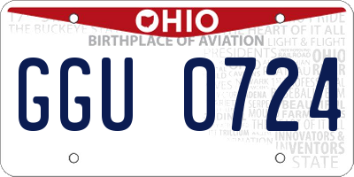 OH license plate GGU0724