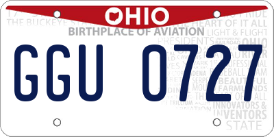 OH license plate GGU0727