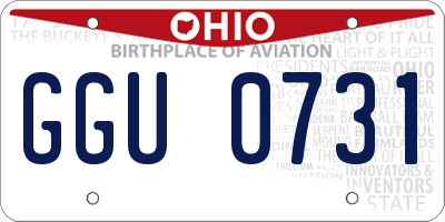 OH license plate GGU0731
