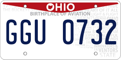 OH license plate GGU0732
