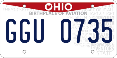 OH license plate GGU0735