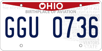 OH license plate GGU0736