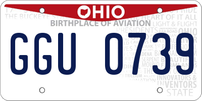 OH license plate GGU0739