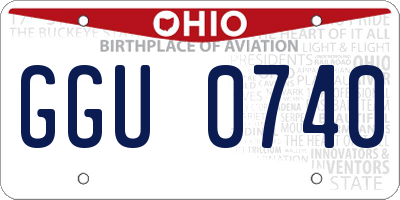OH license plate GGU0740