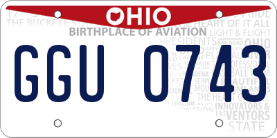 OH license plate GGU0743