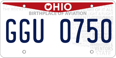 OH license plate GGU0750