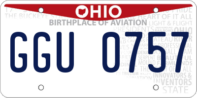 OH license plate GGU0757