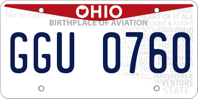 OH license plate GGU0760