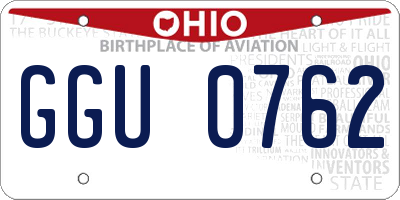 OH license plate GGU0762