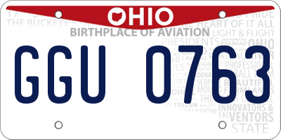OH license plate GGU0763