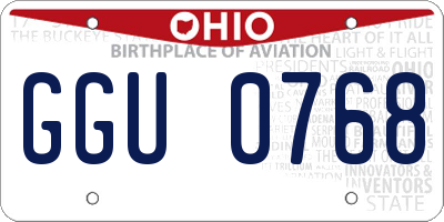 OH license plate GGU0768