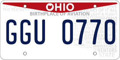 OH license plate GGU0770