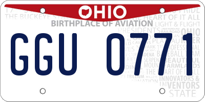 OH license plate GGU0771