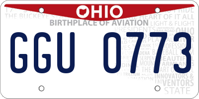 OH license plate GGU0773