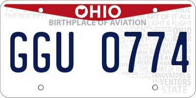 OH license plate GGU0774