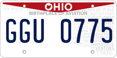 OH license plate GGU0775