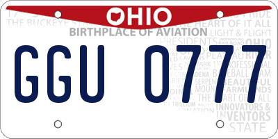 OH license plate GGU0777