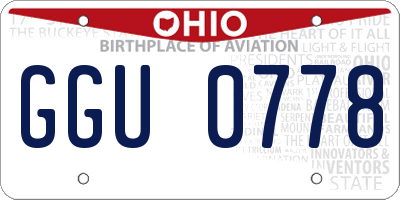 OH license plate GGU0778