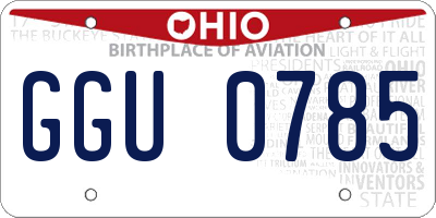 OH license plate GGU0785