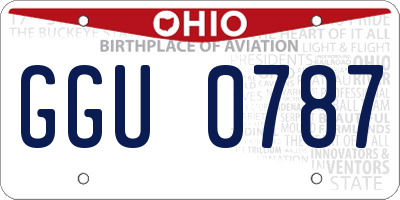 OH license plate GGU0787