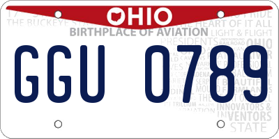 OH license plate GGU0789