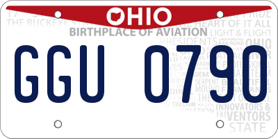 OH license plate GGU0790