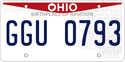 OH license plate GGU0793