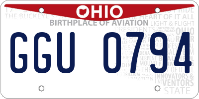 OH license plate GGU0794