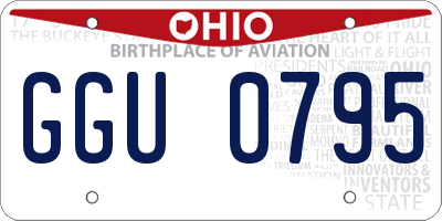 OH license plate GGU0795