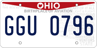 OH license plate GGU0796