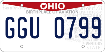 OH license plate GGU0799
