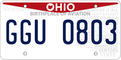 OH license plate GGU0803