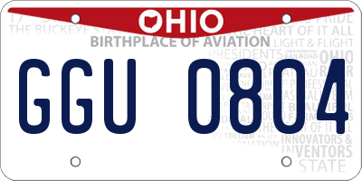 OH license plate GGU0804