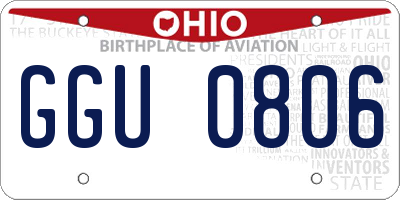 OH license plate GGU0806