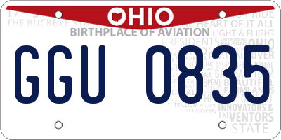 OH license plate GGU0835
