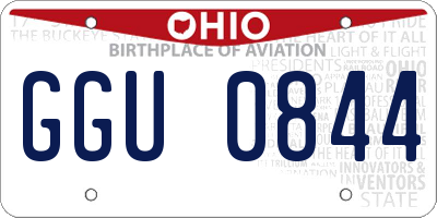 OH license plate GGU0844