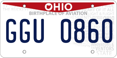 OH license plate GGU0860