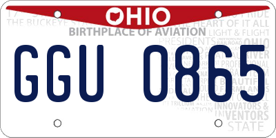 OH license plate GGU0865