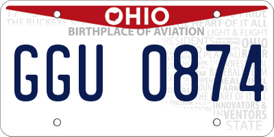 OH license plate GGU0874