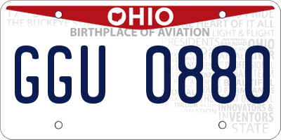 OH license plate GGU0880