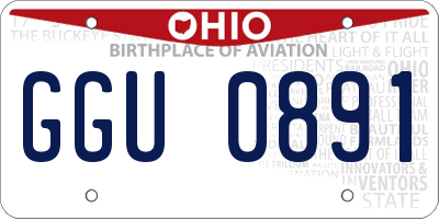 OH license plate GGU0891