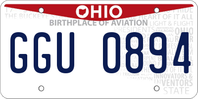 OH license plate GGU0894