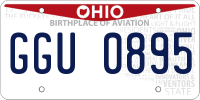 OH license plate GGU0895