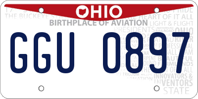 OH license plate GGU0897