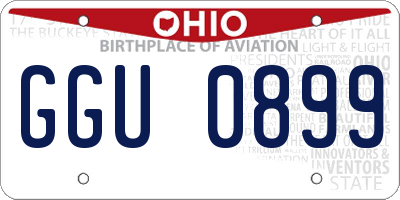 OH license plate GGU0899