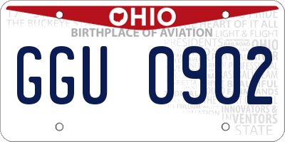 OH license plate GGU0902