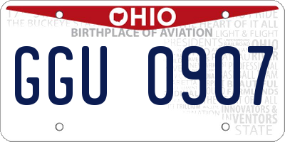 OH license plate GGU0907