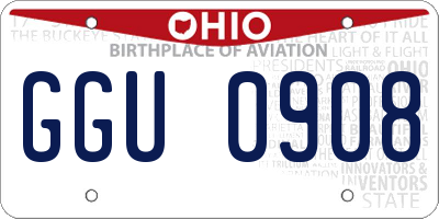 OH license plate GGU0908